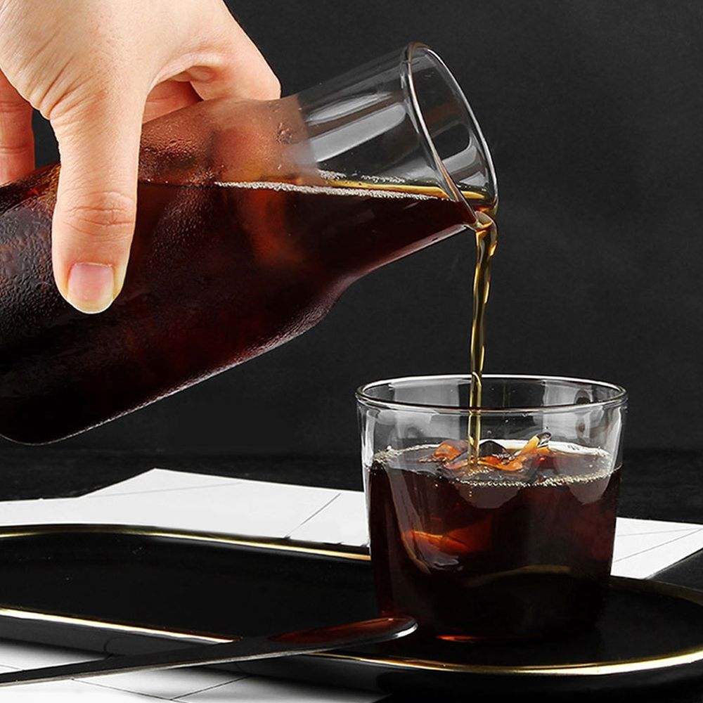 Clear Glass Carafe for Home and Office Use, Multi-Purpose Iced Coffee and Beverage Server, 1-Piece Set
