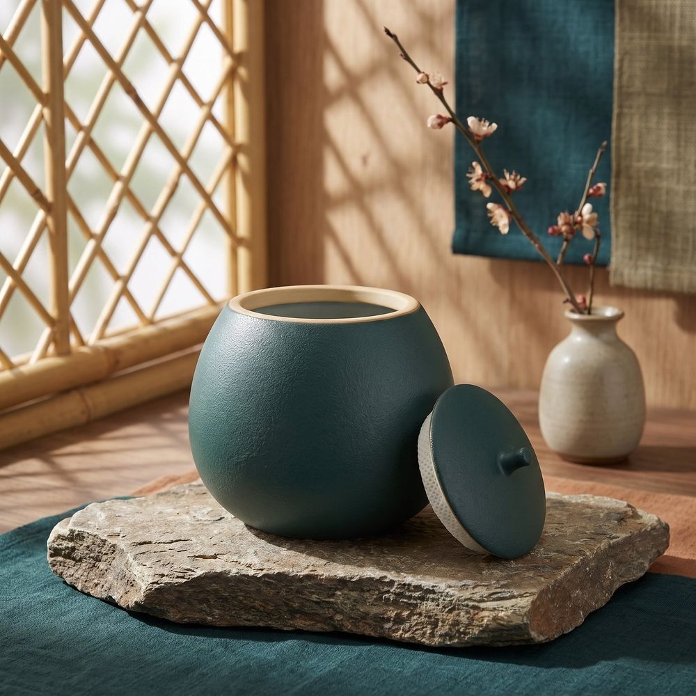 Ceramic Candy Jar with Lid - Versatile Cookie Canister, Tea Storage Pot, Kitchen Organizer and Decorative Table Container