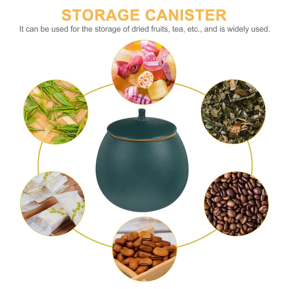 Ceramic Candy Jar with Lid - Versatile Cookie Canister, Tea Storage Pot, Kitchen Organizer and Decorative Table Container
