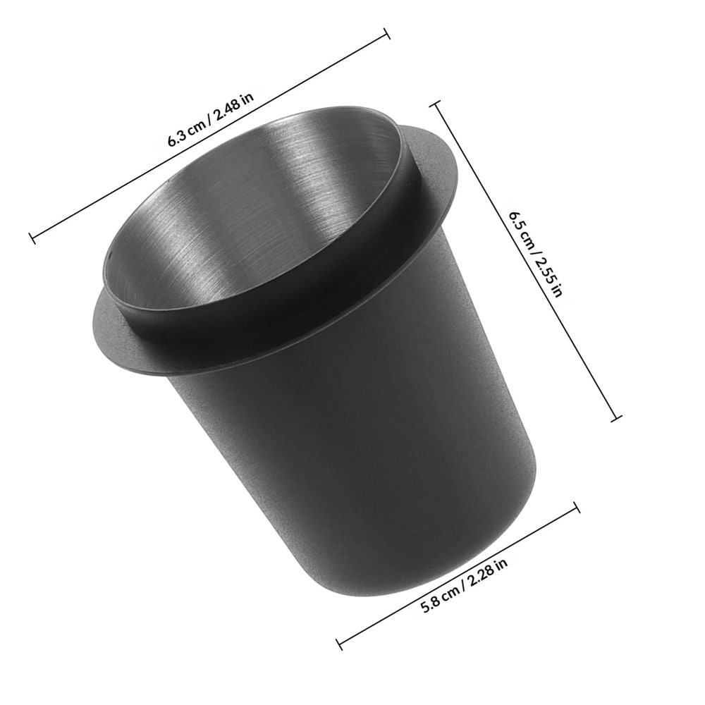 Stainless Steel Coffee Bean Dosing Cup and Tray, Black, and Stylish Design for Precise Coffee Measurement