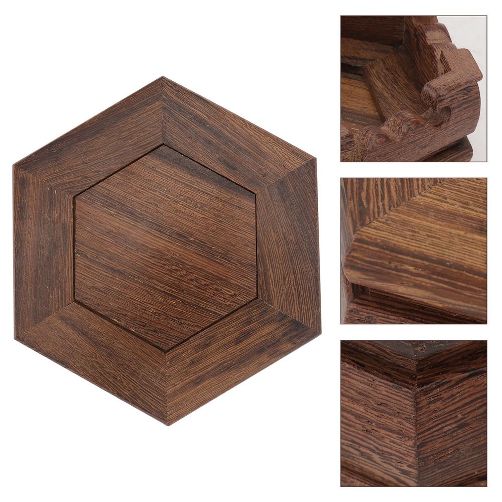 1Pc Coffee Wooden Crystal Ball Base Decorative Pedestal for Displaying Artware and Collectibles