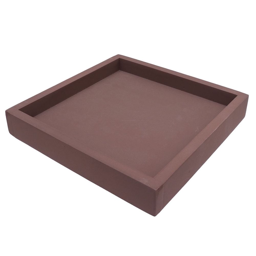 Indoor Planting Tray Anti Slip Bottom Plastic Plate Coffee 1Pack 8.9x8.9x1.4in