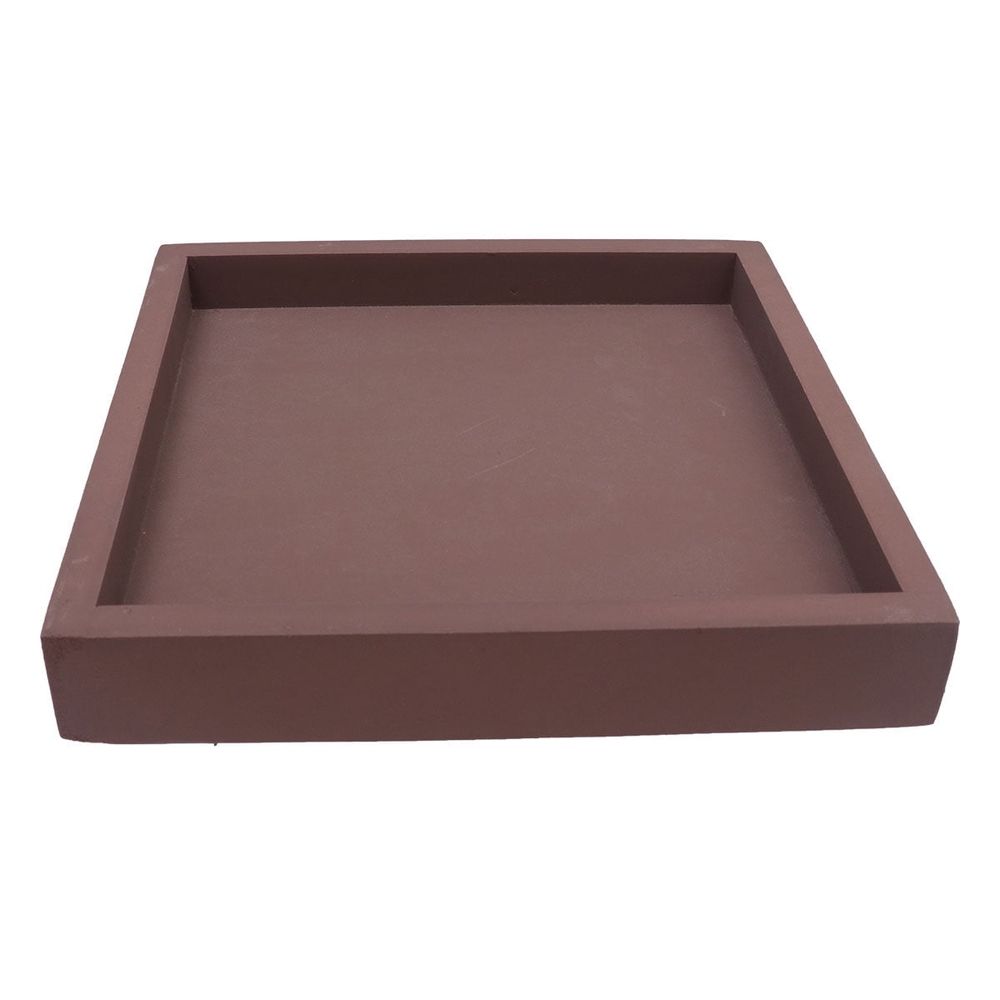 Indoor Planting Tray Anti Slip Bottom Plastic Plate Coffee 1Pack 8.9x8.9x1.4in