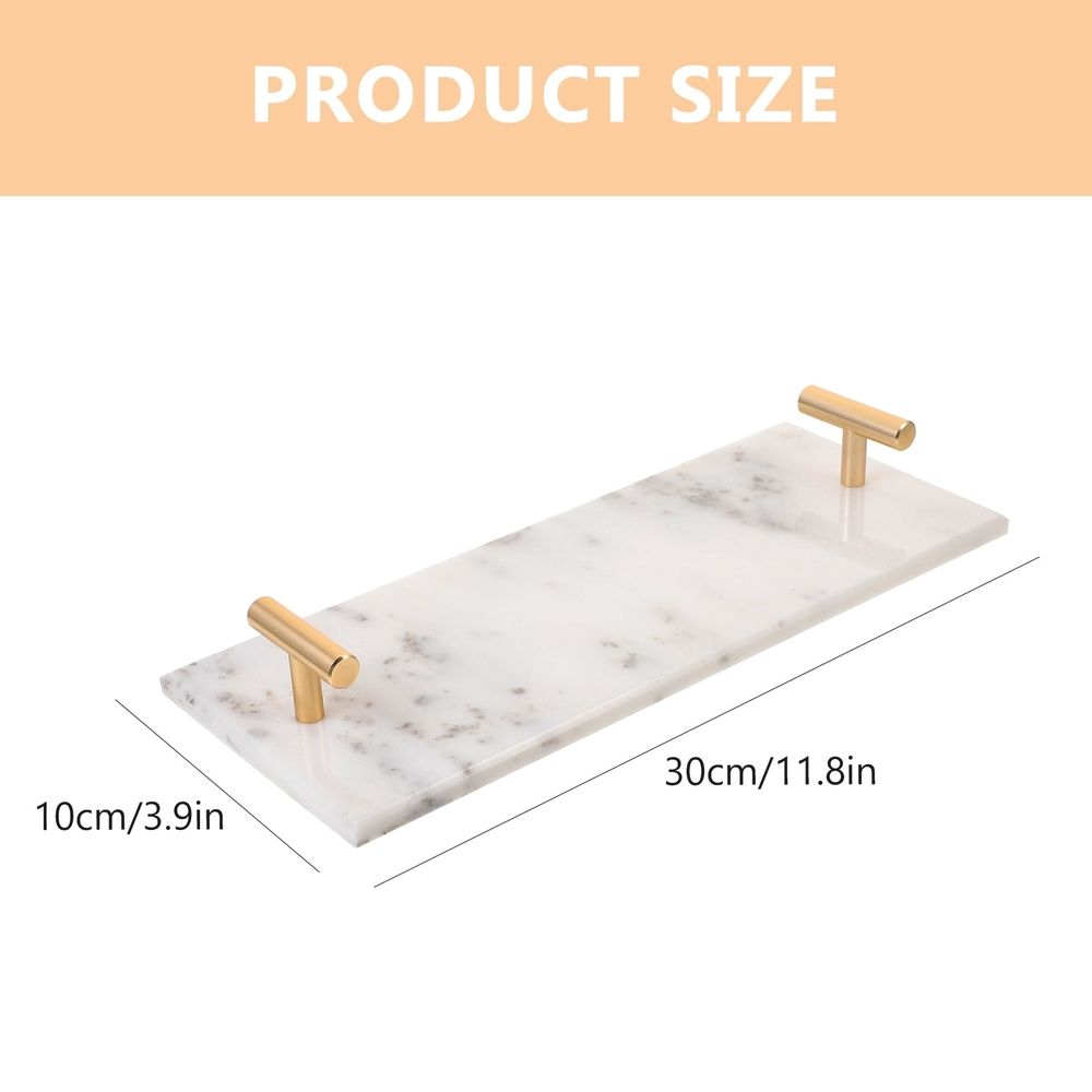 1Pc White Marble Serving Tray for Home Dessert Display and Coffee Storage