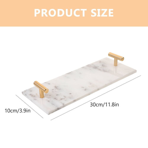 1Pc White Marble Serving Tray for Home Dessert Display and Coffee Storage