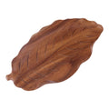 Rustic Coffee Tone Wood Leaf Tray for Cheese Platter and Coffee Table Decoration