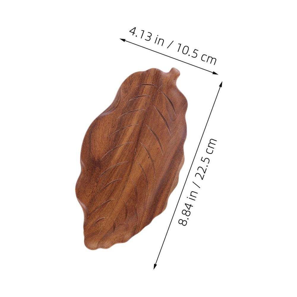 Rustic Coffee Tone Wood Leaf Tray for Cheese Platter and Coffee Table Decoration