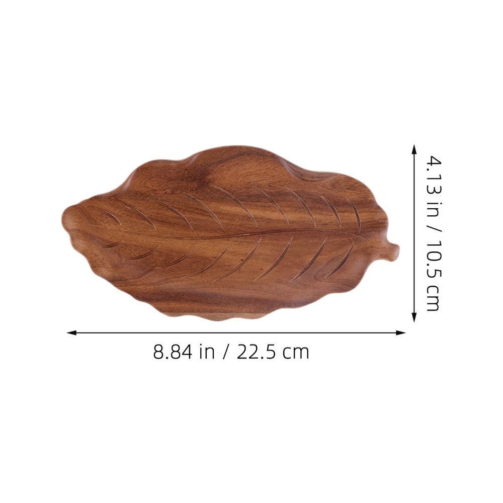 Rustic Coffee Tone Wood Leaf Tray for Cheese Platter and Coffee Table Decoration