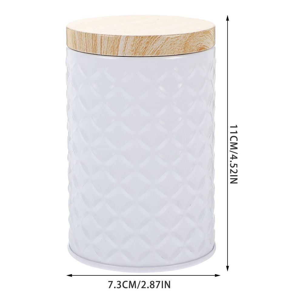 White Coffee Canister Set, 2-Piece Tinplate Storage Jars for Coffee Bean Preservation