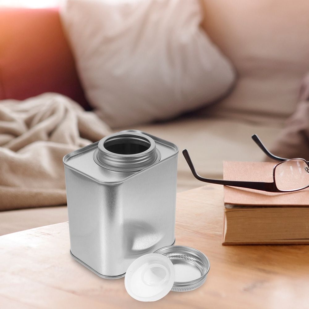 Tinplate Coffee Bean Canister Plated Silver Airtight for Tea and Sugar 4Pcs