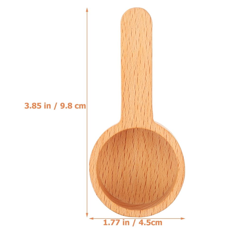 Wooden Coffee Measuring Spoon Light Brown Home Accessory Multi-Function Easy Clean 2Pcs