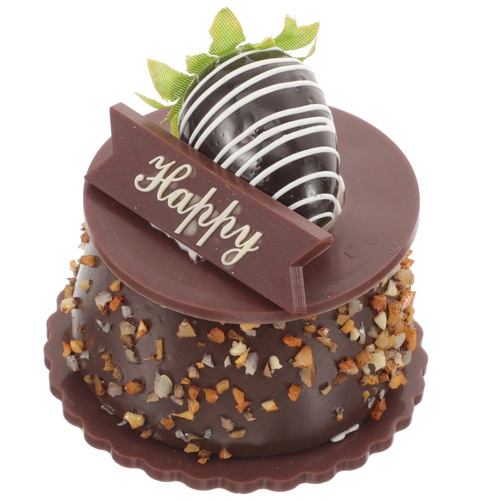 Lifelike PVC Chocolate Cake Model Coffee Color Perfect for Tabletop
