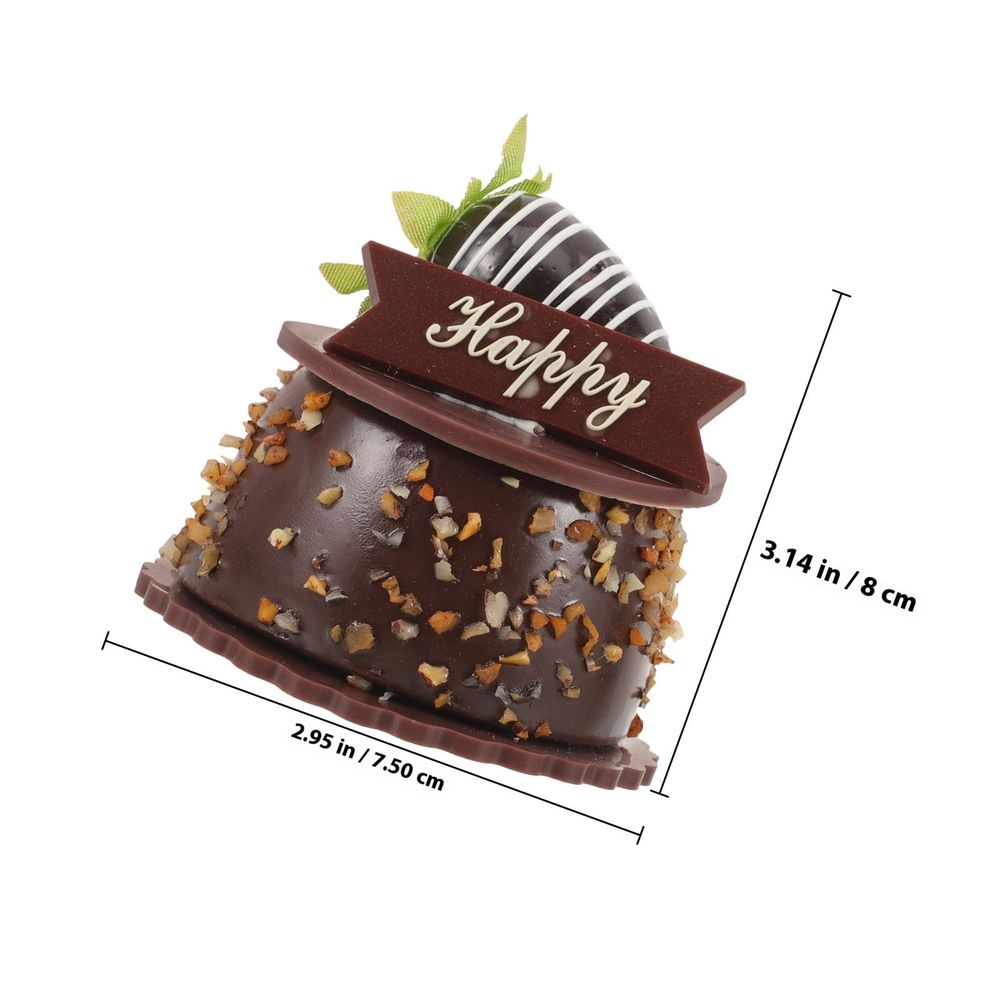 Lifelike PVC Chocolate Cake Model Coffee Color Perfect for Tabletop