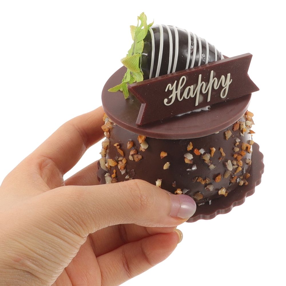 Lifelike PVC Chocolate Cake Model Coffee Color Perfect for Tabletop