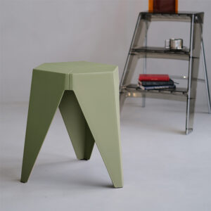 2x Bar Stools Puzzle Plastic Foot Stool Green by Artiss
