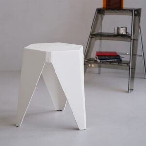 2x Bar Stools Puzzle Plastic Foot Stool White by Artissin