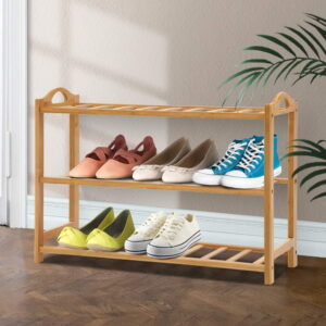 Shoe Rack Bamboo Shoe Storage 3-tier 9 Pairs by Artiss