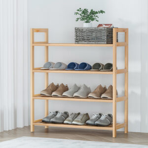 4-tier Shoe Rack 12 Pairs Shoe Storage Weaved Shelves by Artiss