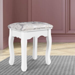 Dressing Table Stool Velvet White by Artiss