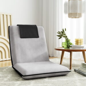 Floor Lounge Sofa Bed Couch Recliner Chair Folding Chair Cushion Grey by Artiss
