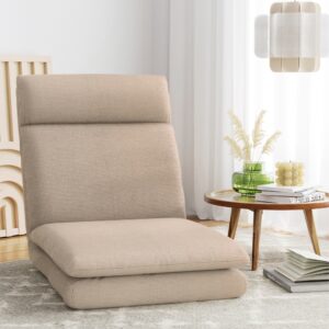 Floor Chair Sofa 1 Seater Linen Beige by Artiss