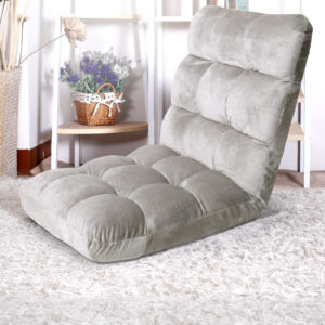 Lounge Sofa Bed Flannel Fabric Grey by Artiss