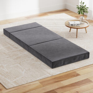 Bedding Foldable Mattress Folding Foam Bed Mat Single Grey by Giselle Bedding