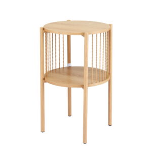 Coffee Table 2-Tier Round Wood by Artiss