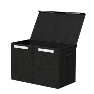 Large Toy Box Chest Storage with Flip-Top Lid Foldable Organizer Bins by Keezi
