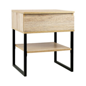 Bedside Table 1 Drawers with Shelf - CASEY by Artiss