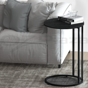 Coffee Table Side Table Round Black Martha by Artiss