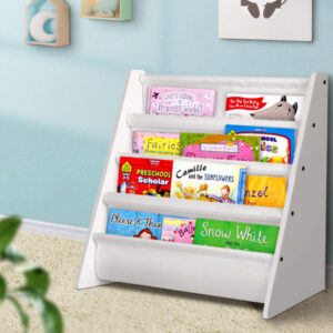 4 Tiers Kids Bookshelf Magazine Shelf Children Bookcase Rack Organiser by Keezi