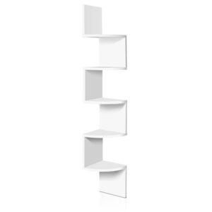 Wall Shelf Corner Floating 5-Tier White by Artiss