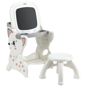 Kids Table and Chair Set 2 in 1 Easel Desk Stool w/ LCD Writing Tablet by Keezi