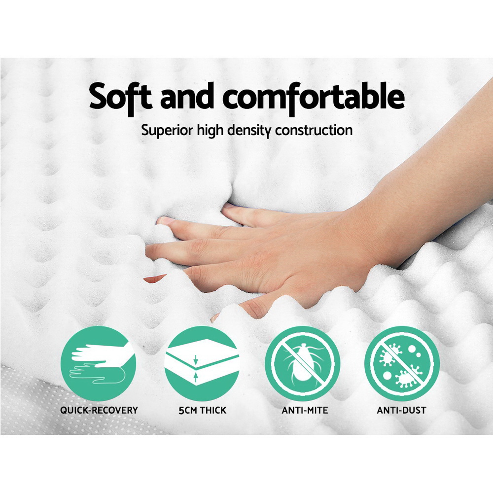 MATTRESS-TOP-EC-5-S-202502281420-03 Bedding Memory Foam Mattress Topper Egg Crate 5cm Single by Giselle Bedding - Image 4