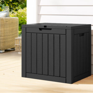 Outdoor Storage Box 118L Container Lockable Garden Toy Tool Shed Black by Gardeon
