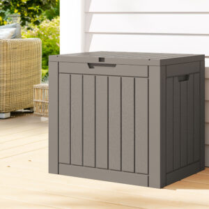 Outdoor Storage Box 118L Container Lockable Garden Toy Tool Shed Grey by Gardeon