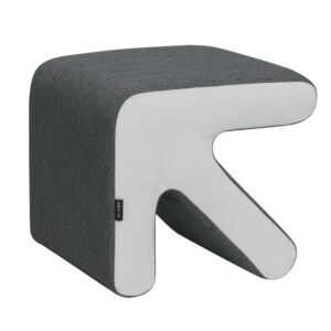 Ottoman Foot Stool Arrow Linen Grey by Artiss