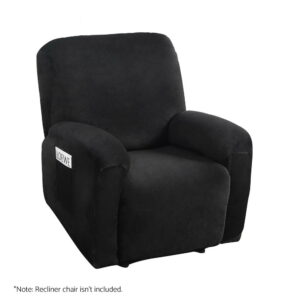 Recliner Chair Covers 1 Seater Velvet Black by Artiss