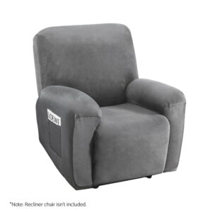 Recliner Chair Covers 1 Seater Velvet Grey by Artiss