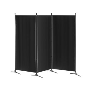 3 Panel Room Divider Screen 260x180cm Fabric Black by Artiss