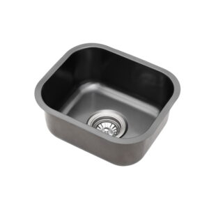 Kitchen Sink 30X36CM Stainless Steel Nano Basin Single Bowl Black by Cefito