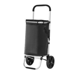 Shopping Trolley Cart Foldable 45KG Black by Emajin