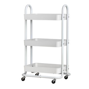 Storage Trolley Kitchen Cart 3 Tiers Rack Shelf Organiser Wheels White by Artiss