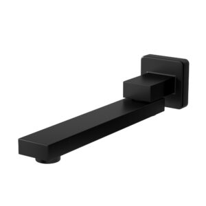 Bathroom Mixer Spout Wall Bath Tap Square Swivel Bathtub Black by Cefito