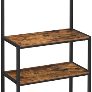 Kitchen Baker's Rack with Storage Shelves 10 Hooks and Metal Mesh Shelf 84 x 40 x 170 cm Rustic Brown by Topline