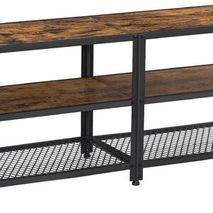 Stand for 60-Inch TV with Industrial Style Steel Frame Rustic Brown and Black by Topline