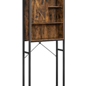 Organiser Rack with Small Cabinet Steel Frame 64 x 24 x 171 cm Rustic Brown and Black by Topline