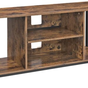 Console Unit with Open Storage Rustic Brown and Black Industrial by Topline