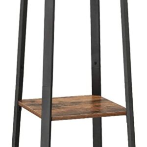 Rack with 3 Shelves with Hooks Rustic Brown and Black by Topline